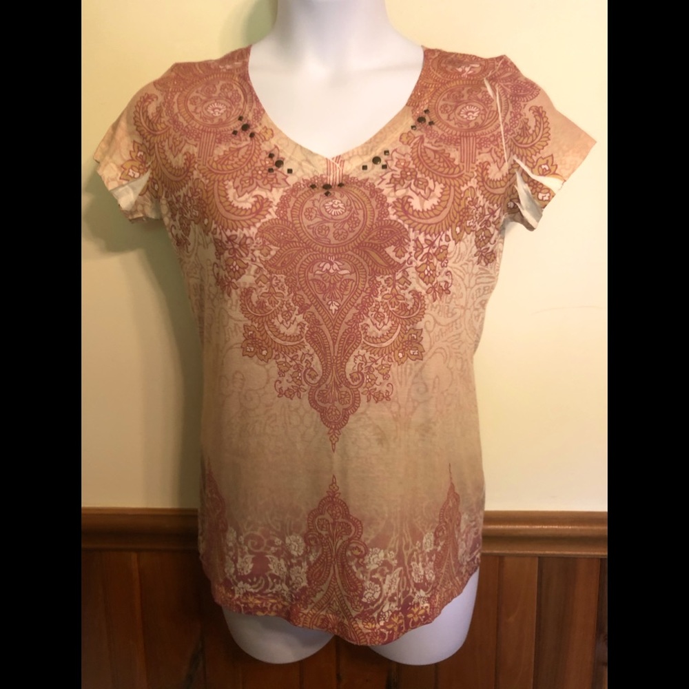 Short Sleeved Pullover Blouse.       Size M